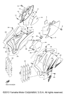 WR250FA Боковые обтекатели