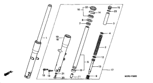 VT750DC Передняя вилка