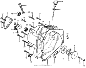 CB400 Right crankcase cover + clutch lever