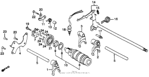 CB450S Gearshift drum + gearshift arm
