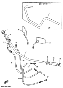 XV535 Steering handle. cable