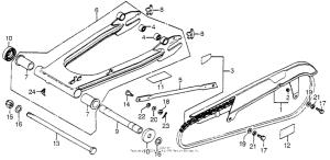 CB750 Swingarm + chain case