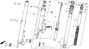 VFR750R Передняя вилка