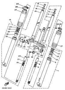 DT50MX Передняя вилка