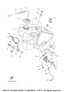 YZ125B1 Топливный бак