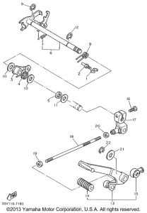 XVS650 Вал переключения