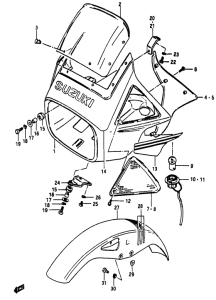 RG50 Headlamp housing - front fender