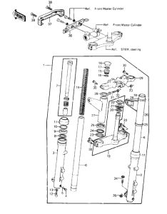 KZ550 Вилка передней оси