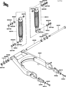 EN450 Swingarm / shock absorber