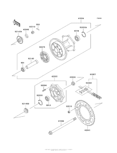 KL650 Задняя ступица колеса