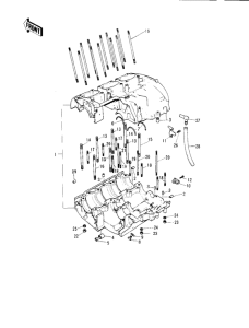KH250 Картер двигателя