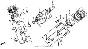 CX650 Коленчатый вал и поршни