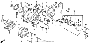 VF700F Left crankcase cover + water pump
