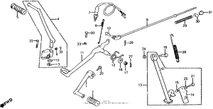 XL100S Brake + gearshift pedal + kick starter arm 79-80