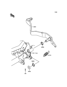 KLX125 ブレーキペダル