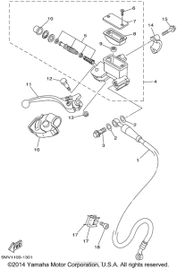 WR250F Главный тормозной цилиндр