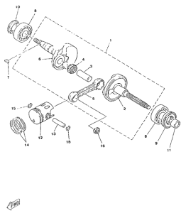 YA50R Коленчатый вал и поршни