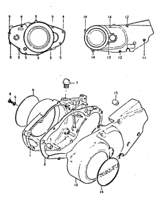 GT250 Crankcase cover ass`y  (v