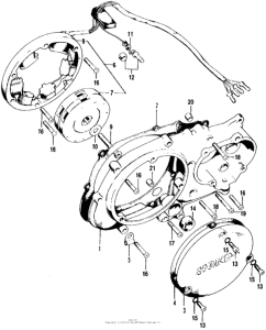 CT90 Left crankcase cover + alternator