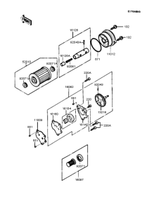 KL250 Масляный насос и фильтр