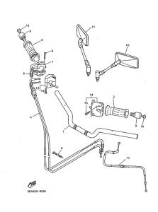 XJR1300 Steering handle. cable