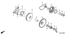 PK50S Drive face / kick starter spindle