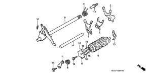 NSR50R Shift drum / shift fork