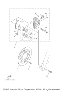 TTR125LEH Передний суппорт