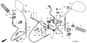 NHX110 Handle lever / switch / cable
