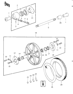 KZ1000 Front wheel / tire / hub
