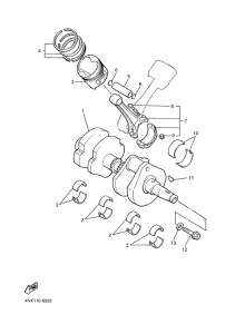 XVZ1300A Коленчатый вал и поршни