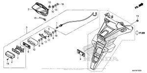CRF1000D (ABS) Taillight + License Light