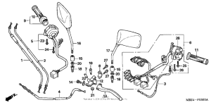 CB600F Handle lever + switch