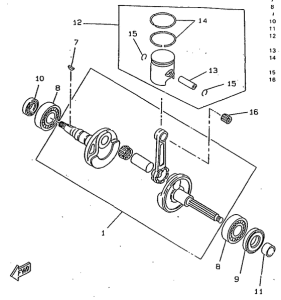 CW50RSX Коленвал и поршень