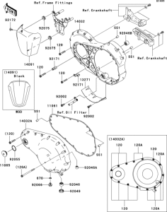 VN2000 Левая крышка двигателя