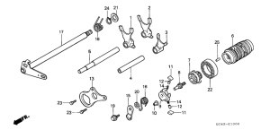 CR80R Shift drum / shift fork