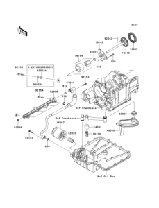 ZX1400 Масляный насос и фильтр