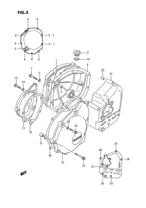 GSX1100 Crankcase cover ass`y  (v