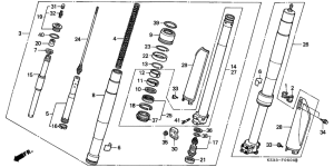 CR250R Вилка передней оси