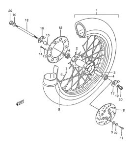 SMX50 Rear wheel complete assy
