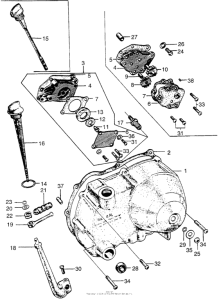CT90 Right crankcase cover + oilpump