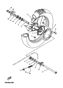 DT125RE Rear wheel complete assy