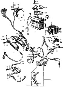 CB72 Wire harness + battery