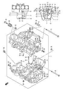 GSF650 (ABS) Картер двигателя