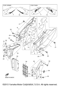 YZ450FDL Боковые обтекатели
