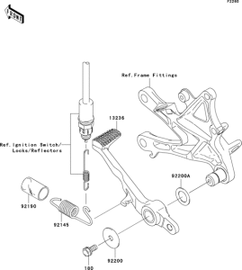 ZX1000 Педаль тормоза