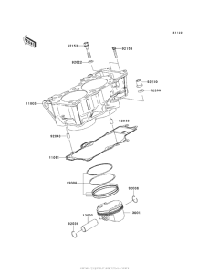 KLE650 Цилиндр и поршни