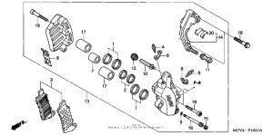 VTX1800R Передний тормозной суппорт левый