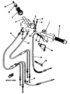 RD500LC Steering handle. cable