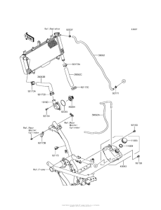 EX650 Патрубки охлаждения
